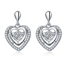 925 pendientes de plata joyería con diamante de baile CZ